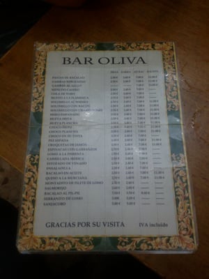 Menu photo 2 Bar Oliva Seville, SE Menu photo 2 Bar Oliva Seville, SE