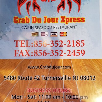Crab Du Jour - Front page menu - Seafood Near Me - Turnersville, New Jersey Crab Du Jour - Front page menu - Seafood Near Me - Turnersville, New Jersey
