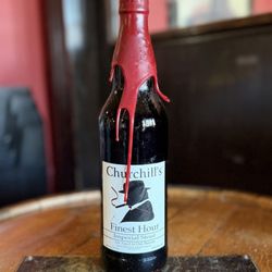 Churchill's Pub & Grille - 2015 Churchill's Finest Hour Imperial Stout Beer aged in oak barrels brewed by Port Brewing Company (14.5% ABV; red wax)