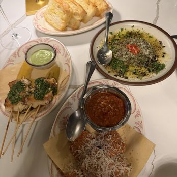 Josephine Estelle - Chicken skewers, fried ravioli, olive focaccia - Italian Near Me - Germantown, Tennessee Josephine Estelle - Chicken skewers, fried ravioli, olive focaccia - Italian Near Me - Germantown, Tennessee