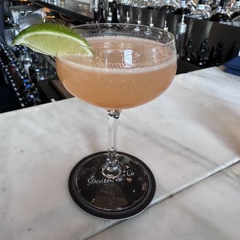Death & Co - "Rain or Shine" gin cocktail:  Tanqueray 10, Basil, Cappelletti, Lime, Citrus Cordial, Vanilla, Cardamom.  Terrific! - Cocktail Bars Near Me - Denver, Colorado
