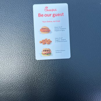 Chick-fil-A - Another free card chicken card for mistakes. - Fast Food Near Me - Harvey, Louisiana Chick-fil-A - Another free card chicken card for mistakes. - Fast Food Near Me - Harvey, Louisiana
