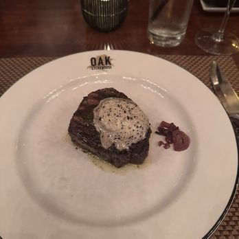 Oak Steakhouse - Steak  8oz Filet Mignon - Steakhouses Near Me - Raleigh, North Carolina