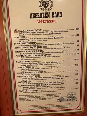 Menu photo 4 Aberdeen Barn Williamsburg, VA