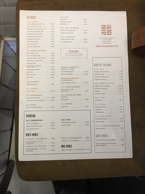 Menu photo 5 Juana la Loca Madrid, M