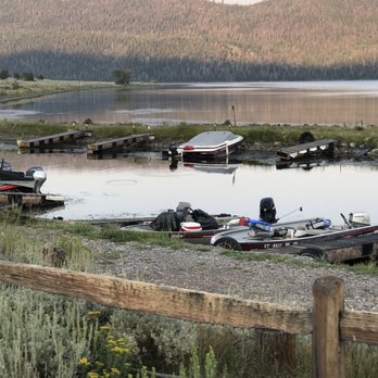 Bowery Haven Resort - Marina. The drought has even affected this large lake. Some boats are on the bottom - Hotels Near Me - Fish Lake, Utah