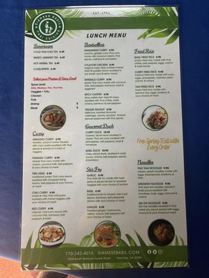 Menu photo 1 Siamese Basil Thai Restaurant Norcross, GA
