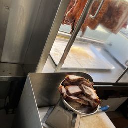 Freshly cut barbecue pork