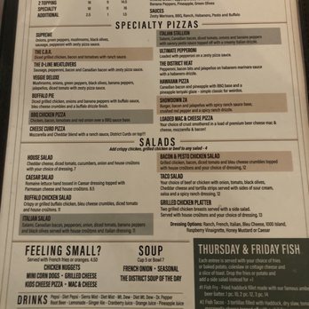 The District Pub & Grill - Menu - New American Near Me - Eau Claire, Wisconsin
