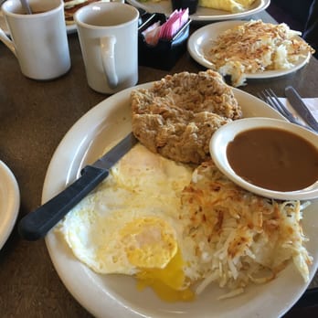 Jim's Restaurants - Chicken fried steak, hash brown and over medium eggs with brown gravy on the side - Breakfast & Brunch Near Me - San Antonio, Texas