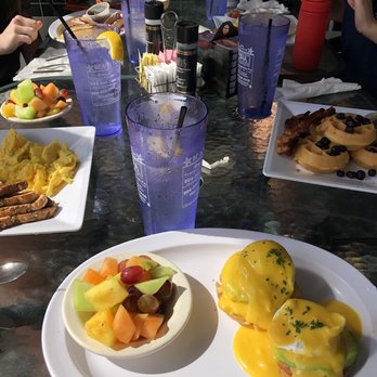 Beach Diner - Double Eggs Benedict (a bit over $1 more than the normal Eggs Benedict) with added Avocado ($1) - Diners Near Me - Ponte Vedra Beach, Florida