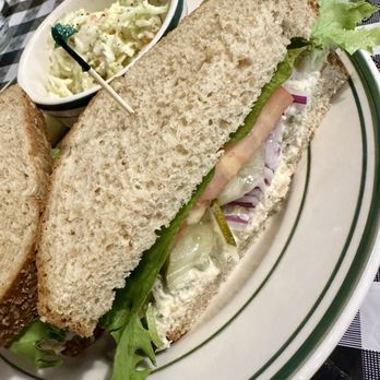 Kayrouz Delicatessen - Tuna Salad sandwich and slaw. Loved the fresh onions, lettuce, and tomatoes. - Delis Near Me - Louisville, Kentucky Kayrouz Delicatessen - Tuna Salad sandwich and slaw. Loved the fresh onions, lettuce, and tomatoes. - Delis Near Me - Louisville, Kentucky