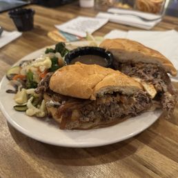 French dip with sautéed veggies French dip with sautéed veggies