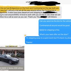 USI Motors - Lied about the tires - in writing.