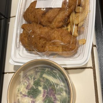 California Fish Grill - 3 fish combo with fries and kaleslaw - Seafood Near Me - Riverside, California