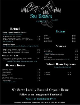 Menu photo 1 Ski Brews Espresso Wasilla, AK