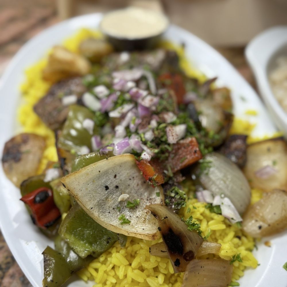 Shish Grill - Delicious lamb kabob plate with rice, veggies and garlic dipping sauce (Dec 2025) - Mediterranean Near Me - San Ramon, California Shish Grill - Delicious lamb kabob plate with rice, veggies and garlic dipping sauce (Dec 2025) - Mediterranean Near Me - San Ramon, California