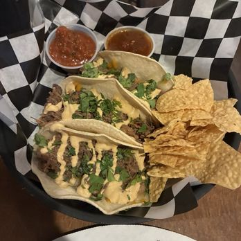 Cloudcroft Brewing Company - Three taco plate with shredded beef - Pizza Near Me - Cloudcroft, New Mexico
