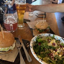 Summer Salad, Fried Chicken Sandwich, Joinery Burger Summer Salad, Fried Chicken Sandwich, Joinery Burger