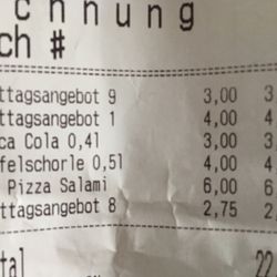 Mamma Mia - Unsere Rechnung - an alle die einen Einblick in ein paar Preisklassen haben wollen.