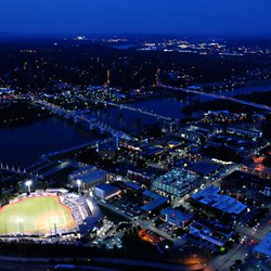 Rock Creek Aviation - Night Flight over Chattanooga Lookouts Stadium and downtown Chattanooga!