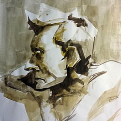 Studio West - From life drawing session.
Medium used: Watercolour
Artist: Al Barazi