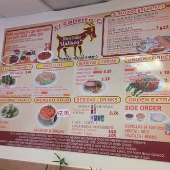 El Cabrito - The menu - Mexican Near Me - Pomona, California