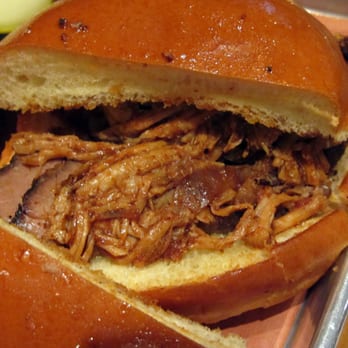 Butcher Bar - 50/50 Sandwich, half brisket half pulled pork - Barbeque Near Me - Astoria, New York Butcher Bar - 50/50 Sandwich, half brisket half pulled pork - Barbeque Near Me - Astoria, New York