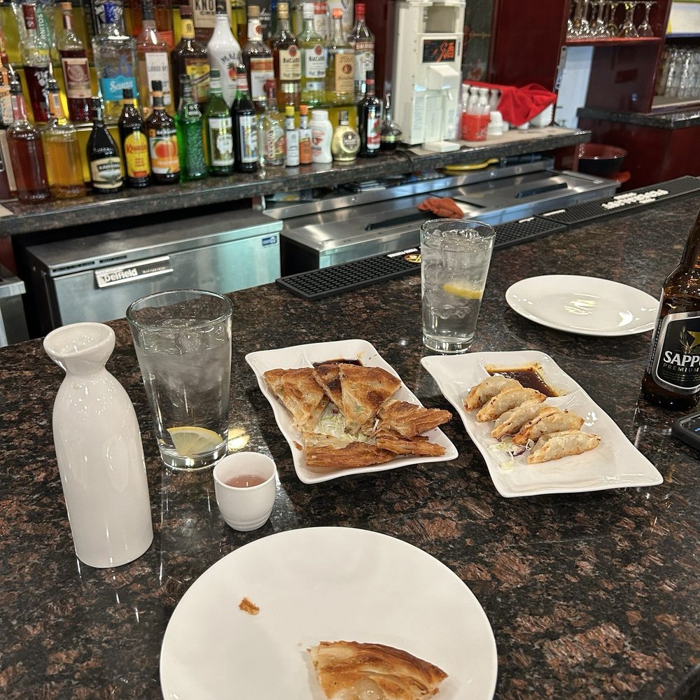 Scallion pancake and pork fried dumplings Scallion pancake and pork fried dumplings