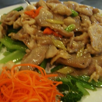 Beijing Beijing - chicken & pork stir fry w snap peas n celery - Dim Sum Near Me - Edmonton, Alberta