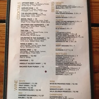 Corner Social - Drink menu - New American Near Me - New York, New York