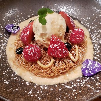 Indian Accent - doda barfi treacle tart, vanilla bean ice cream - Indian Near Me - New York, New York