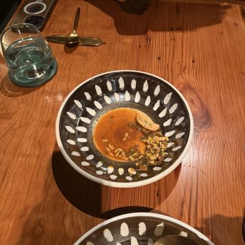 Dakar - We had started eating but this was a soup dish with seafood sausage. Definitely reminiscent of gumbo. - Senegalese Near Me - New Orleans, Louisiana Dakar - We had started eating but this was a soup dish with seafood sausage. Definitely reminiscent of gumbo. - Senegalese Near Me - New Orleans, Louisiana