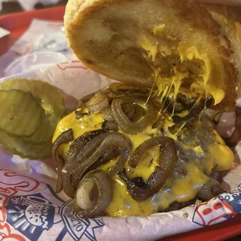 Babe's Old Fashioned Food - Cheese burger with grilled onions - Burgers Near Me - San Antonio, Texas Babe's Old Fashioned Food - Cheese burger with grilled onions - Burgers Near Me - San Antonio, Texas