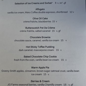 Cara Restaurant - Dessert  menu - New American Near Me - Los Angeles, California