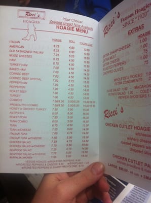 Menu photo 3 Ricci's Hoagies Philadelphia, PA Menu photo 3 Ricci's Hoagies Philadelphia, PA