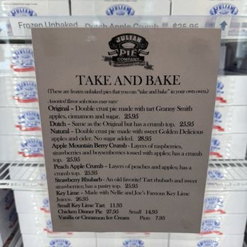 Julian Pie Company - Take and bake whole pies - Bakeries Near Me - Julian, California Julian Pie Company - Take and bake whole pies - Bakeries Near Me - Julian, California