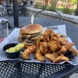 War Water Brewery - Warping burger and curly fries