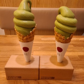 Tendon Kohaku - Matcha soft serve on cone - Japanese Near Me - Burnaby, British Columbia Tendon Kohaku - Matcha soft serve on cone - Japanese Near Me - Burnaby, British Columbia