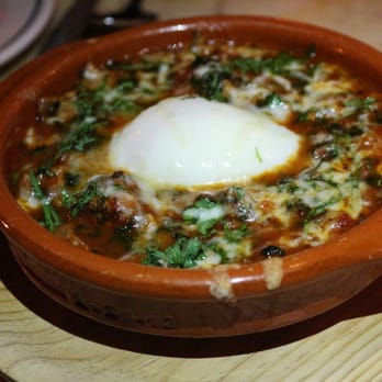 Bar Isabel - Stewed Gizzards and Pork, Poached Egg, Smoked Cheese - Spanish Near Me - Toronto, Ontario