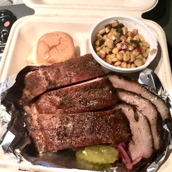 C&B Smokehouse - Two platter plate with ribs and brisket - Food Trucks Near Me
