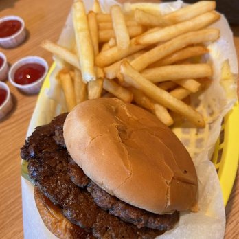 Vista Drive In - a hamburger and french fries - Burgers Near Me - Manhattan, Kansas Vista Drive In - a hamburger and french fries - Burgers Near Me - Manhattan, Kansas