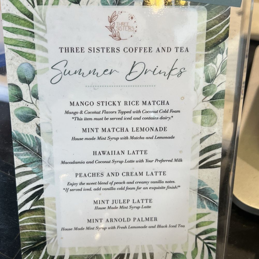 Three Sisters Coffee & Tea - Summer menu - Coffee & Tea Near Me - Burbank, California Three Sisters Coffee & Tea - Summer menu - Coffee & Tea Near Me - Burbank, California