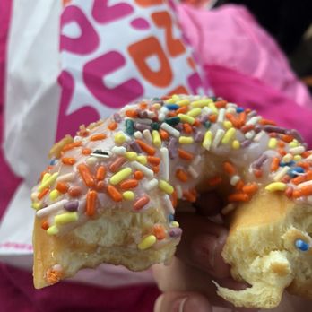 Dunkin' - "Strawberry" (not even pink, it's gray) donut - Donuts Near Me - Bryant, Arkansas Dunkin' - "Strawberry" (not even pink, it's gray) donut - Donuts Near Me - Bryant, Arkansas