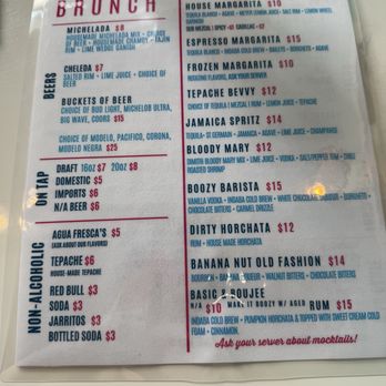 Uno Más - Spokane - Brunch Drink/Cocktail Menu - Mexican Near Me - Spokane, Washington
