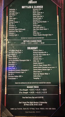 Menu photo 4 Border City Ale House El Paso, TX