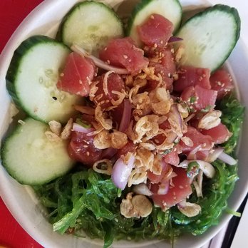 Poke City - Signature Hawaiian Poke Bowl with added fried shallots - Poke Near Me - West Hartford, Connecticut Poke City - Signature Hawaiian Poke Bowl with added fried shallots - Poke Near Me - West Hartford, Connecticut