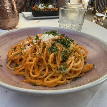 Arnoldi’s Cafe - Pasta with pink sauce: bland - Italian Near Me - Santa Barbara, California Arnoldi’s Cafe - Pasta with pink sauce: bland - Italian Near Me - Santa Barbara, California