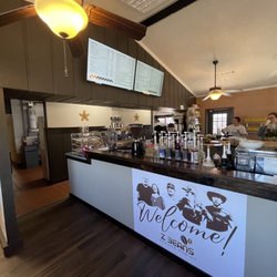 Z Beans Coffee - Warner Robins - Front Counter, menu above