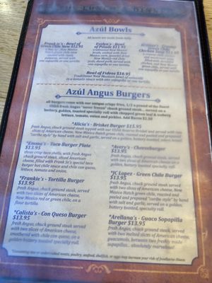 Menu photo 3 Cocina Azul Albuquerque, NM